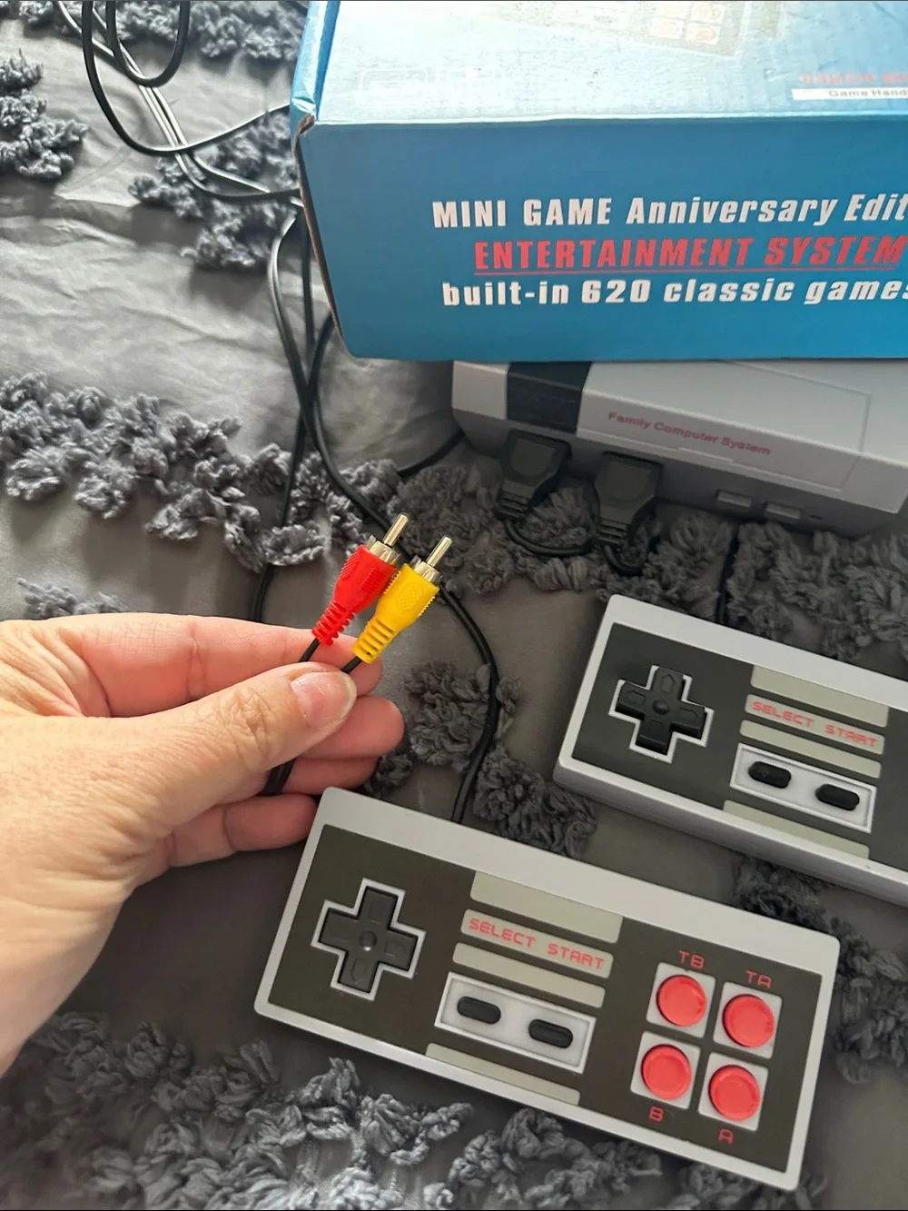Classic Mini Game Console with 620 Built-In Games - Gray/Red